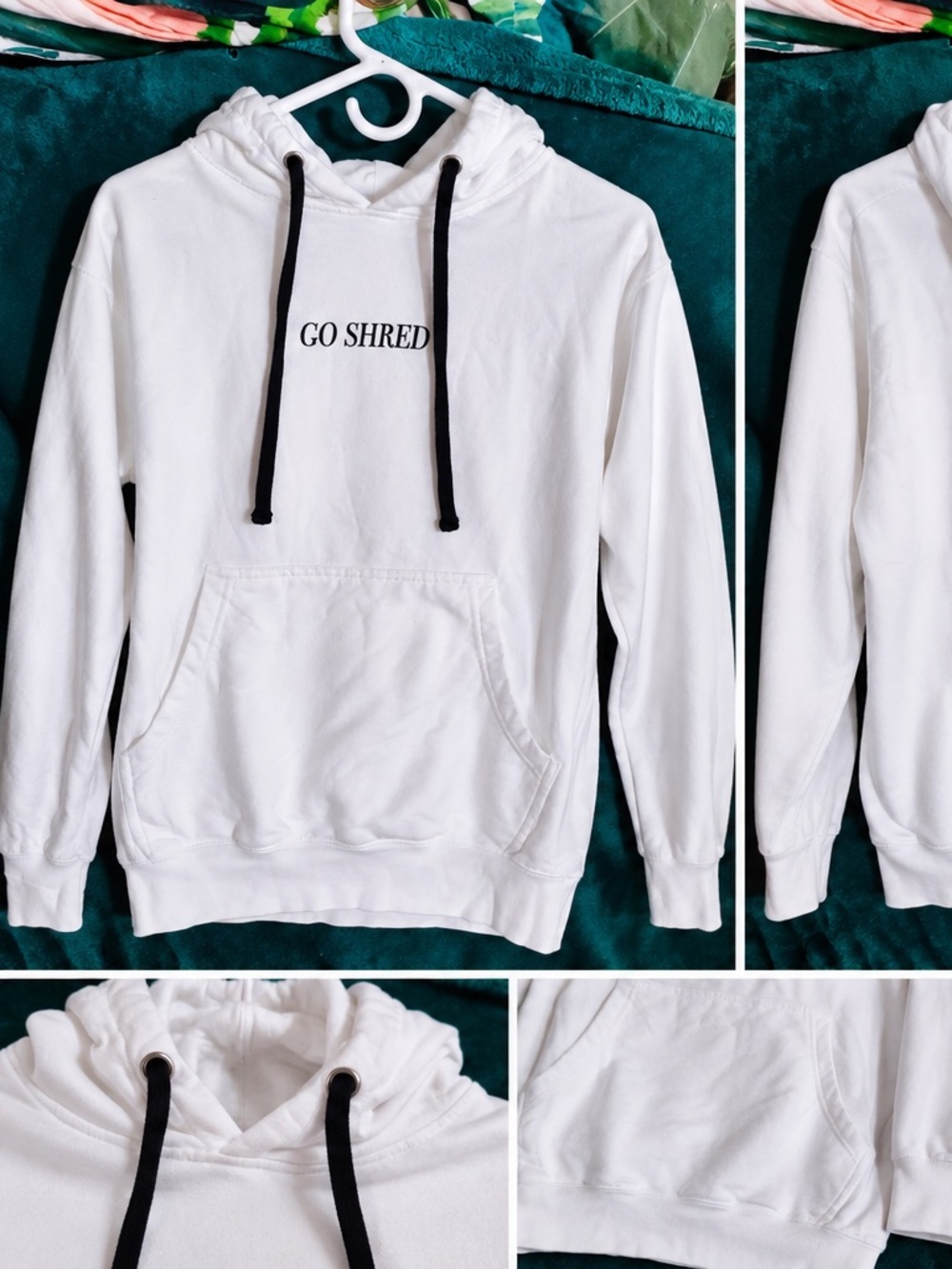White 'Go Shred' Graphic Hoodie - Women's Pullover Sweatshirt